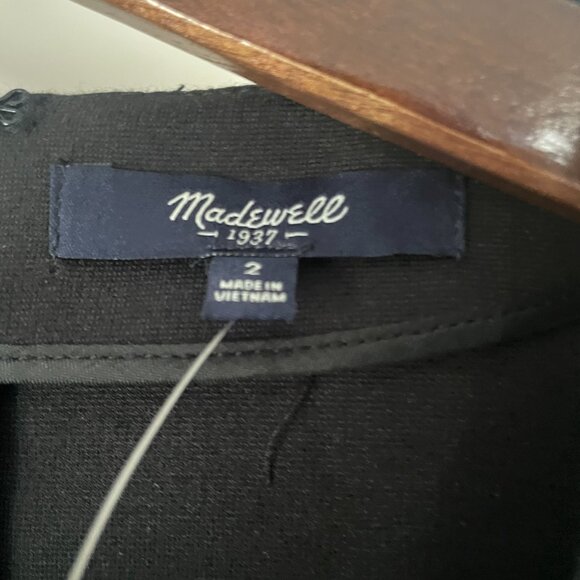 Madewell Abroad DRESS IN STRIPE-INSET TRUE BLACK Size 2 NWT - Picture 6 of 7